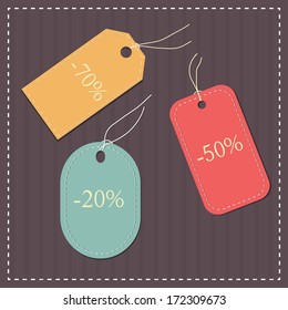 set of colored vector price tags, labels
