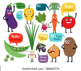 Set Of Colored Vegetables For Kids