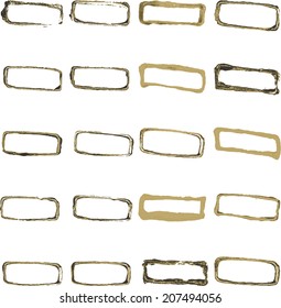 Set of colored watercolor frames