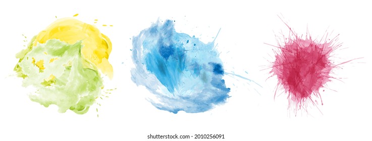 set of colored watercolor spots for decoration and creative design. Vector illustration
