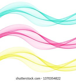 
Set of colored waves on a white background