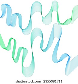 Set of colored waves. Red, blue and green wave pattern.