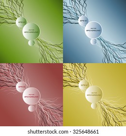 set of colored wavy lines, vector