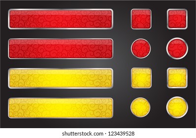 set of colored web button