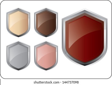 set of colored web buttons