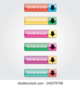 Set of colored web buttons