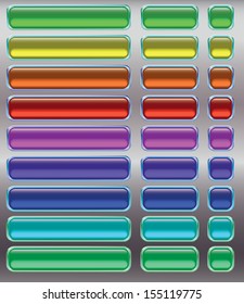 Set of colored web buttons