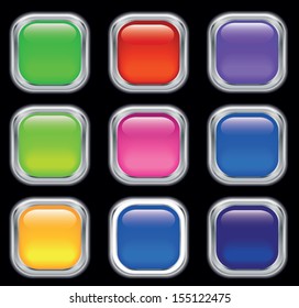 Set of colored web buttons