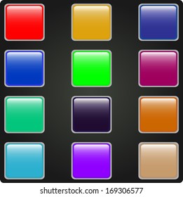 Set of colored web buttons 