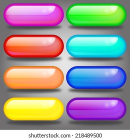 Set of colored web buttons