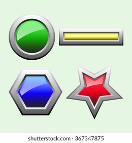 Set of colored web buttons