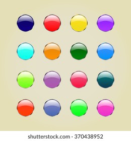 Set of colored web buttons