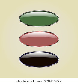 Set of colored web buttons