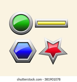 Set of colored web buttons