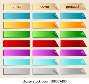 Set of colored web buttons.