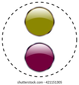 Set of colored web buttons