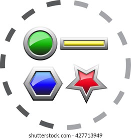 Set of colored web buttons