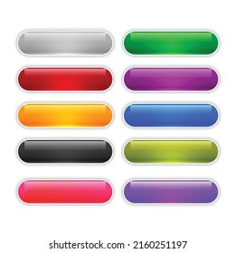 Ensemble de boutons Web colorés collection de boutons colorés