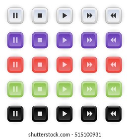 Set of colored web buttons. Web elements vector button set.