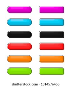 Set of colored web buttons. Isolated on white background. Vector Illustration.