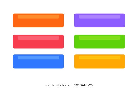 Set of colored web buttons. Isolated on white background. Vector Illustration.