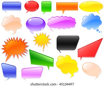 set of colored web elements
