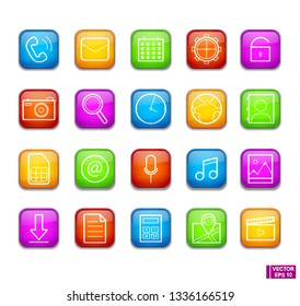 Set of colored web icons or signs.