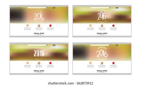 Set of colored web templates with a new year theme