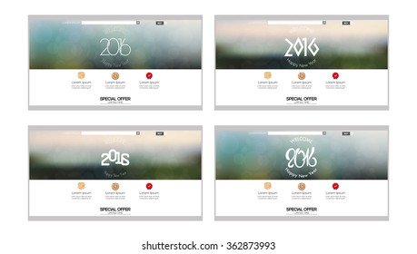 Set of colored web templates with a new year theme