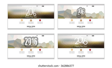 Set of colored web templates with a new year theme
