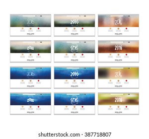Set of colored web templates with a new year theme