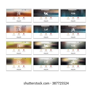 Set of colored web templates with a new year theme