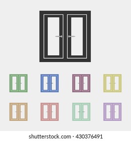 set of colored windows,closed windows