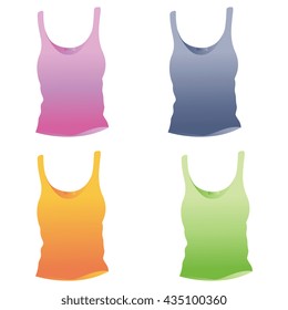 set of colored women's t-shirts