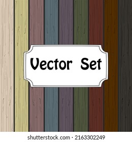 Set of colored wooden boards.Vector set of colored wooden boards for decor.