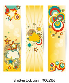 Set of colorful 160X600 abstract  banners . Vector illustration.