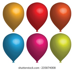 Set of Colorful 3d Balloons