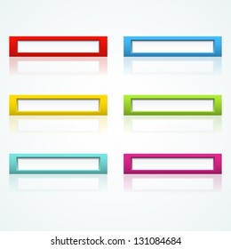 Set of colorful 3d buttons. Vector illustration.