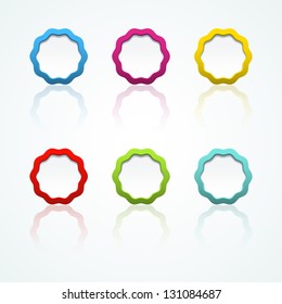 Set of colorful 3d buttons. Vector illustration.