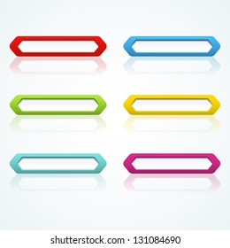 Set of colorful 3d buttons. Vector illustration.
