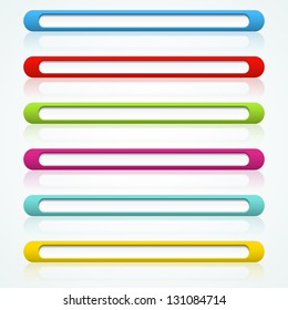 Set of colorful 3d buttons. Vector illustration.