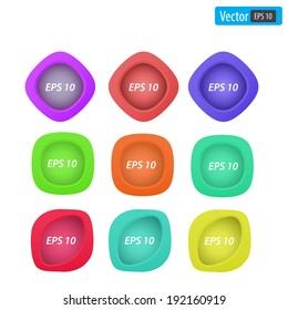 Set of colorful 3d buttons. Vector illustration.