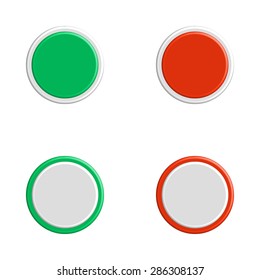 Set of colorful 3d buttons. Vector illustration.