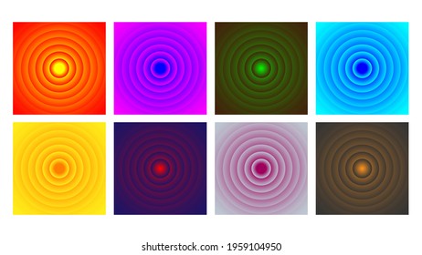set of colorful 3d circle illusion effects