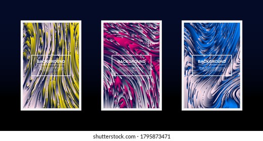 El conjunto de coloridas ondas de línea 3D de fondo texturizado se puede usar para afiches, volante, cubierta y muchas más.
