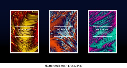 El conjunto de coloridas ondas de línea 3D de fondo texturizado se puede usar para afiches, volante, cubierta y muchas más.
