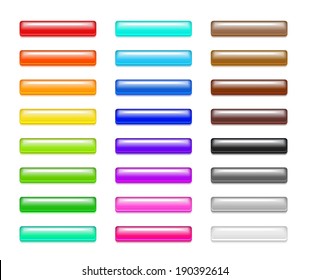 Set of colorful 3d plastic web buttons