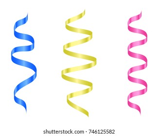 Set of colorful 3d ribbons. Vector.