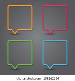 Set of colorful 3d speech bubbles. Vector