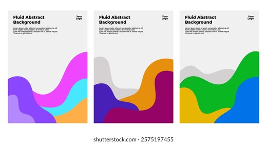 Set of Colorful Abstract Background, Liquid Background, Fluid Abstract for banner, cover, poster template
